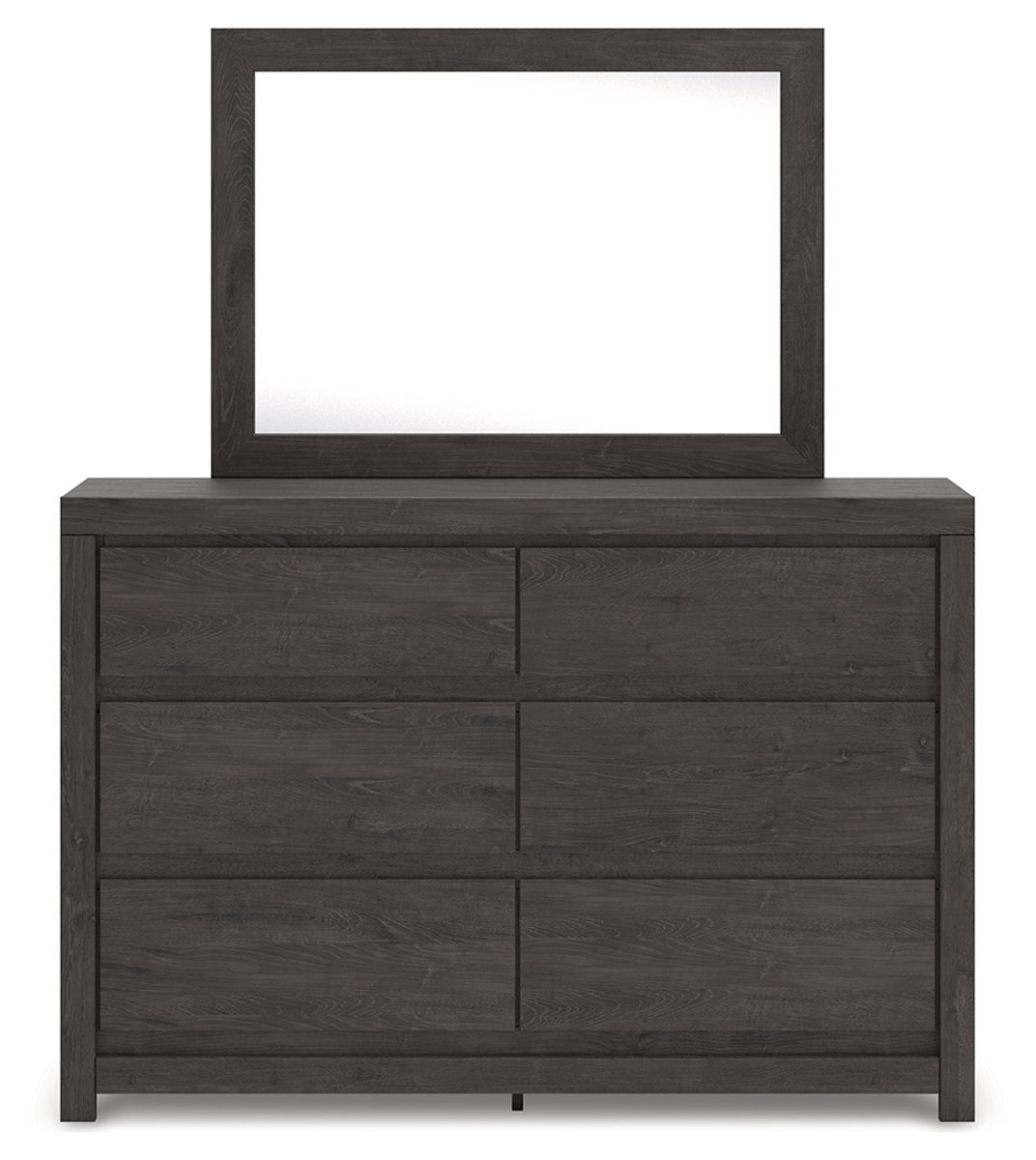 Fraluna - 3 Pc. - Queen Panel Storage Bed, Dresser And Mirror - Charcoal - Image 3
