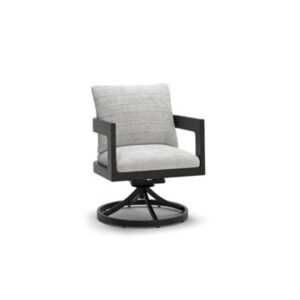 Salina Bay - Swivel Chair With Cushion (Set of 2) - Black / Gray