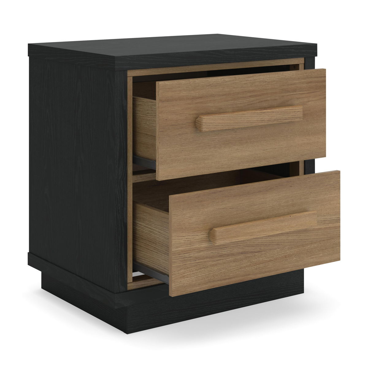 Kozmour - Two Drawer Night Stand - Black / Brown - Image 4