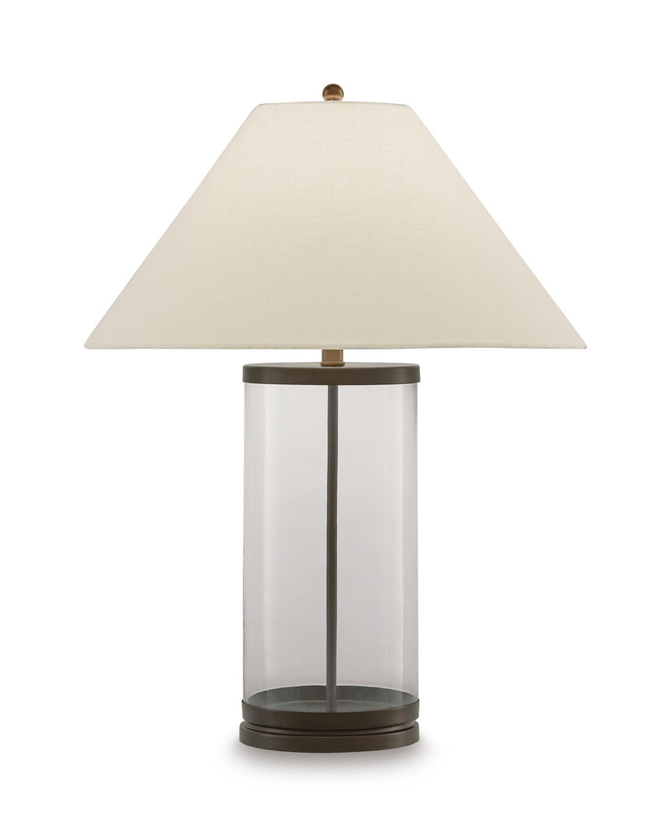 Junrow - Glass Table Lamp - Clear / Brown - Image 2