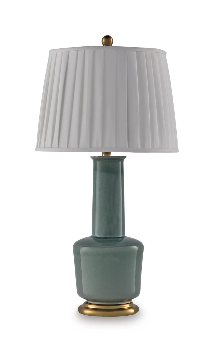 Webbington - Ceramic Table Lamp - Teal / Gold Finish