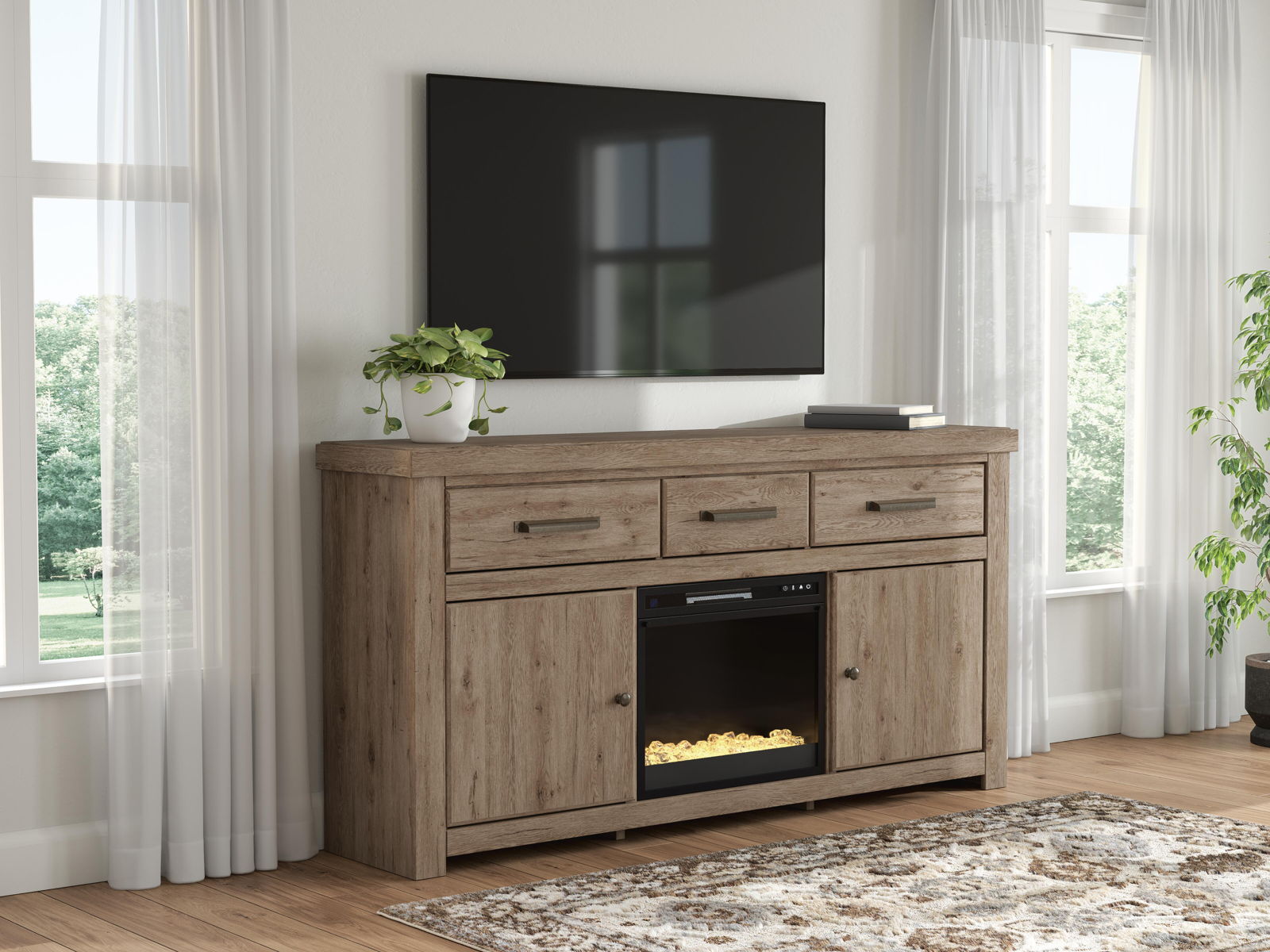 Garistyn - TV Stand With Fireplace Option - Image 6