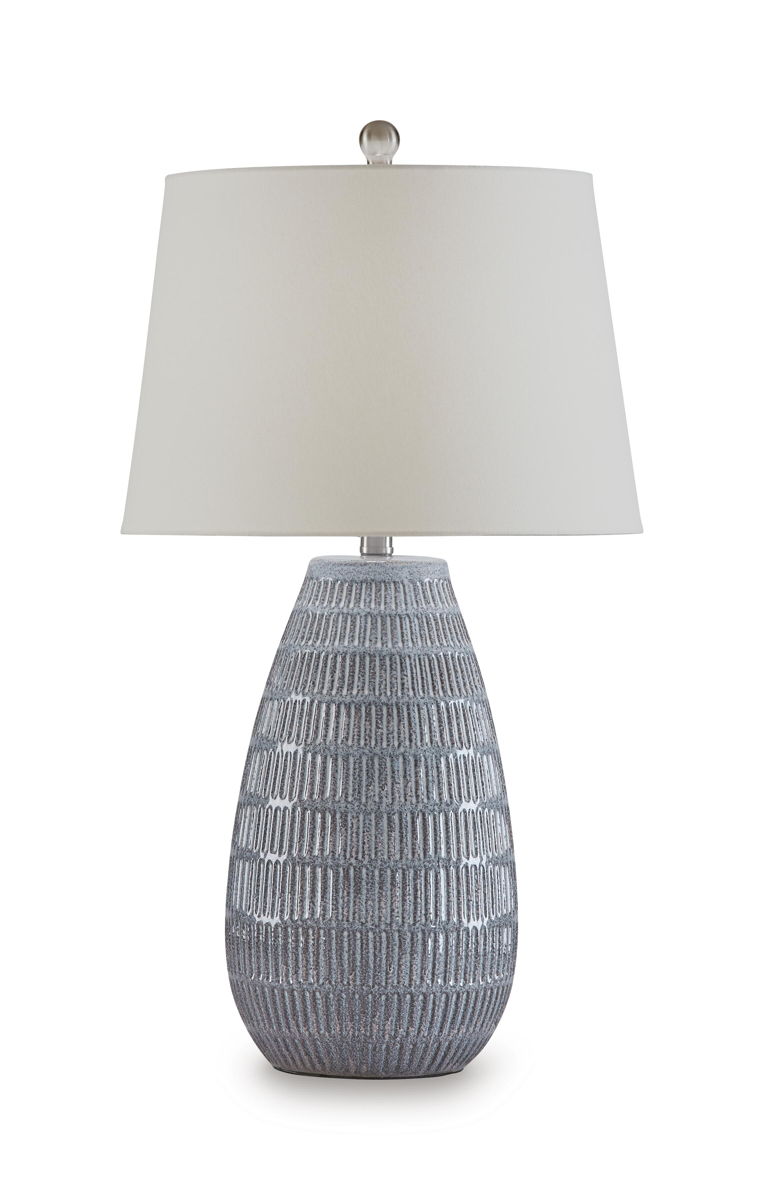 Kaidins - Ceramic Table Lamp - White / Blue - Image 2