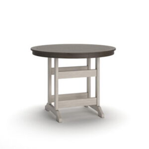 Vista Highlands - Round Counter Table With Umbrella Option - Brown / White