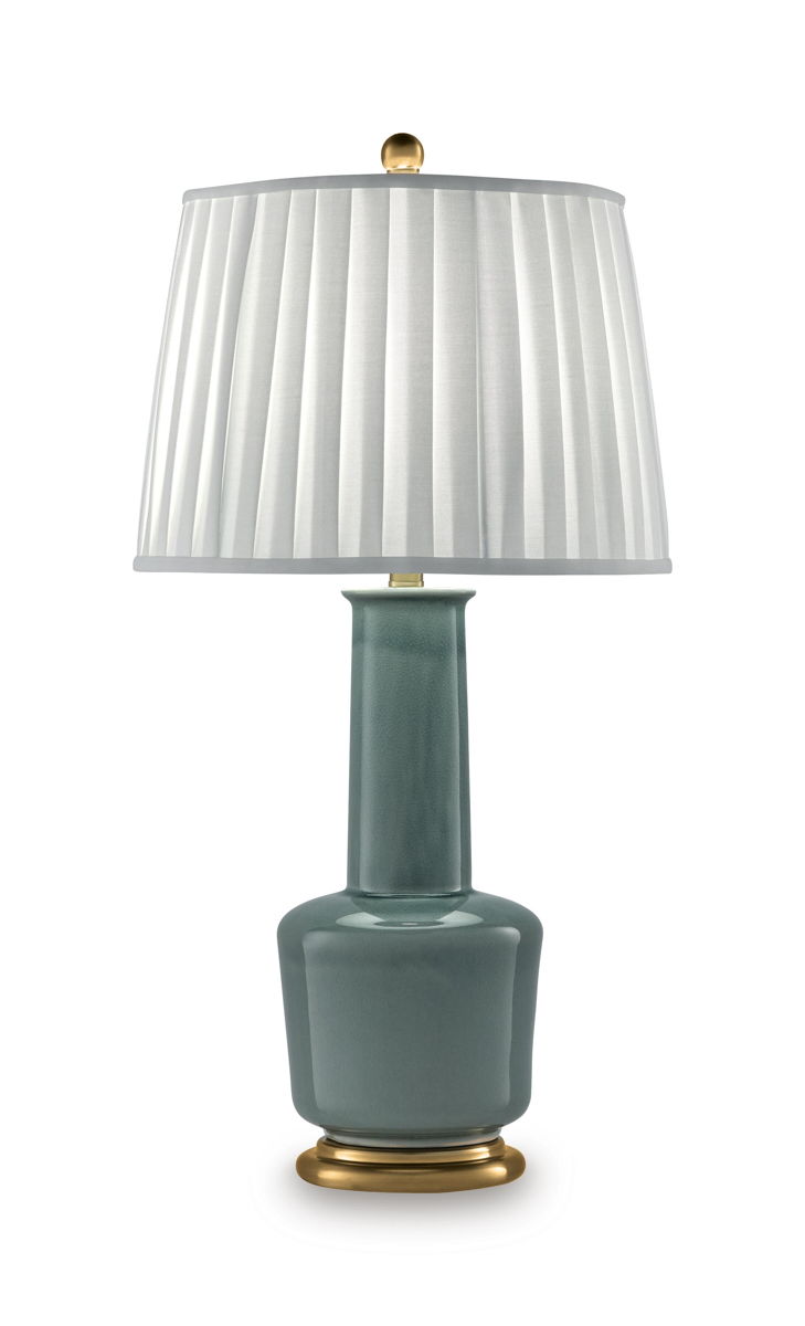 Webbington - Ceramic Table Lamp - Teal / Gold Finish - Image 4