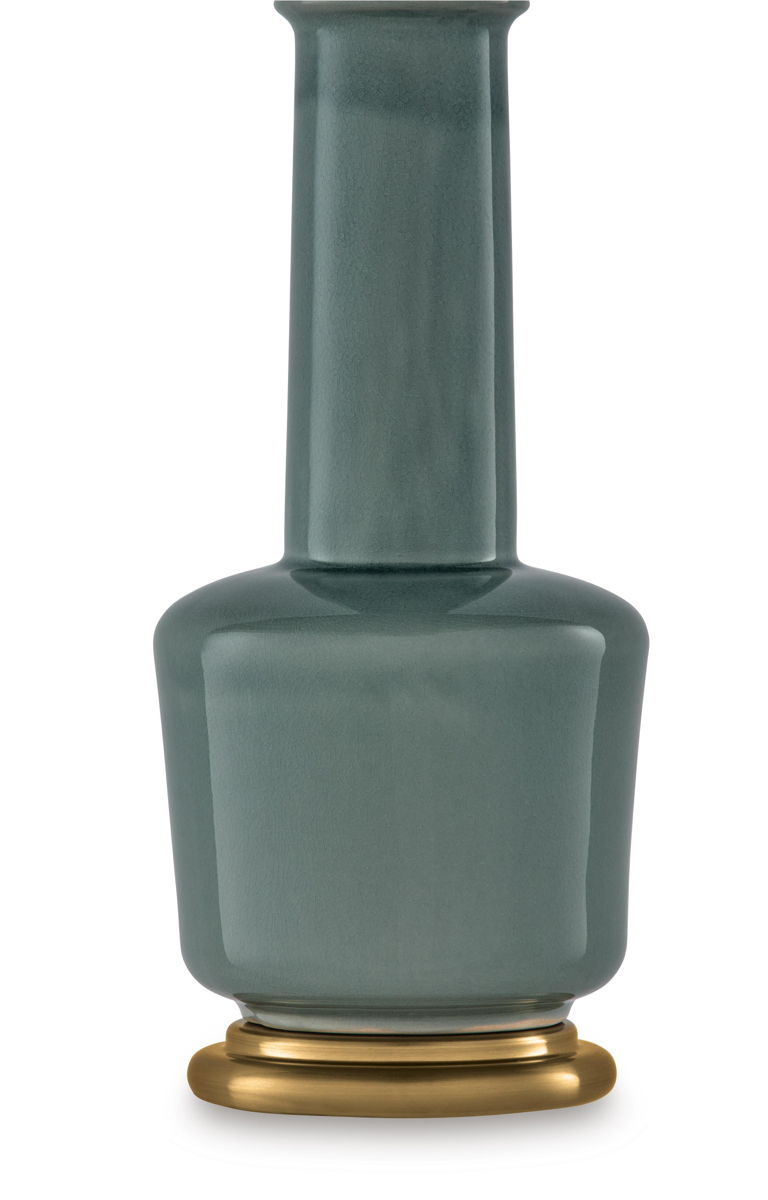 Webbington - Ceramic Table Lamp - Teal / Gold Finish - Image 2