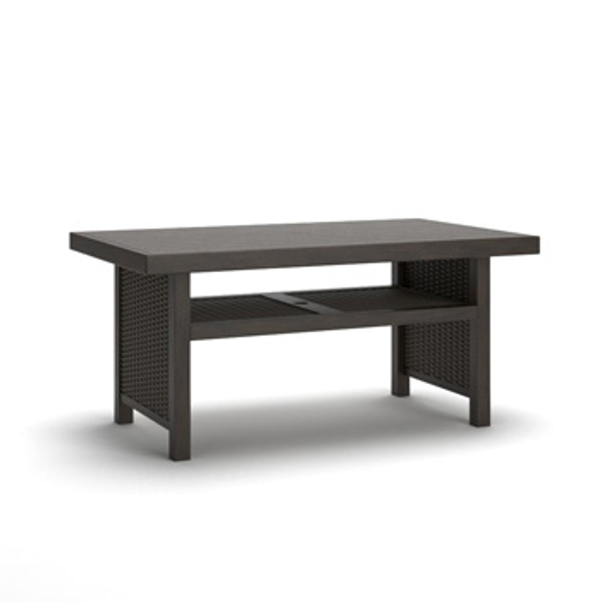 Mesa Valley - Rectangular Multi-Use Table With Umbrella Option - Dark Brown