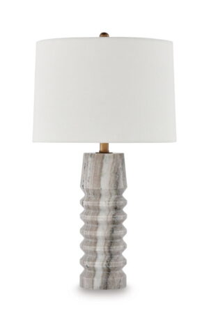 Desmont - Marble Table Lamp - White / Beige / Gray
