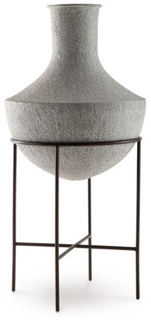 Estonbank - Vase - 30" - Distressed Cream