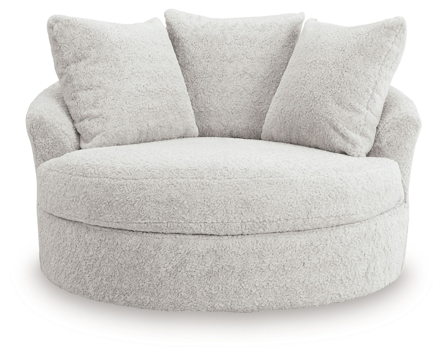 Cuddle Plush - 3 Pc. - 3-Piece Sectional, Chair And Ottoman - Arctic - Image 4