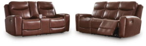 Bexhurst - 2 Pc. - Power Reclining Sofa And Loveseat - Mahogany